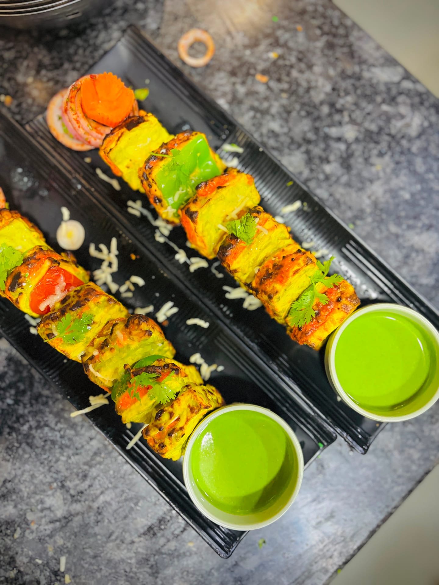 Cheese Burasi Tikka as plated in the Krushnaleela White House kitchen