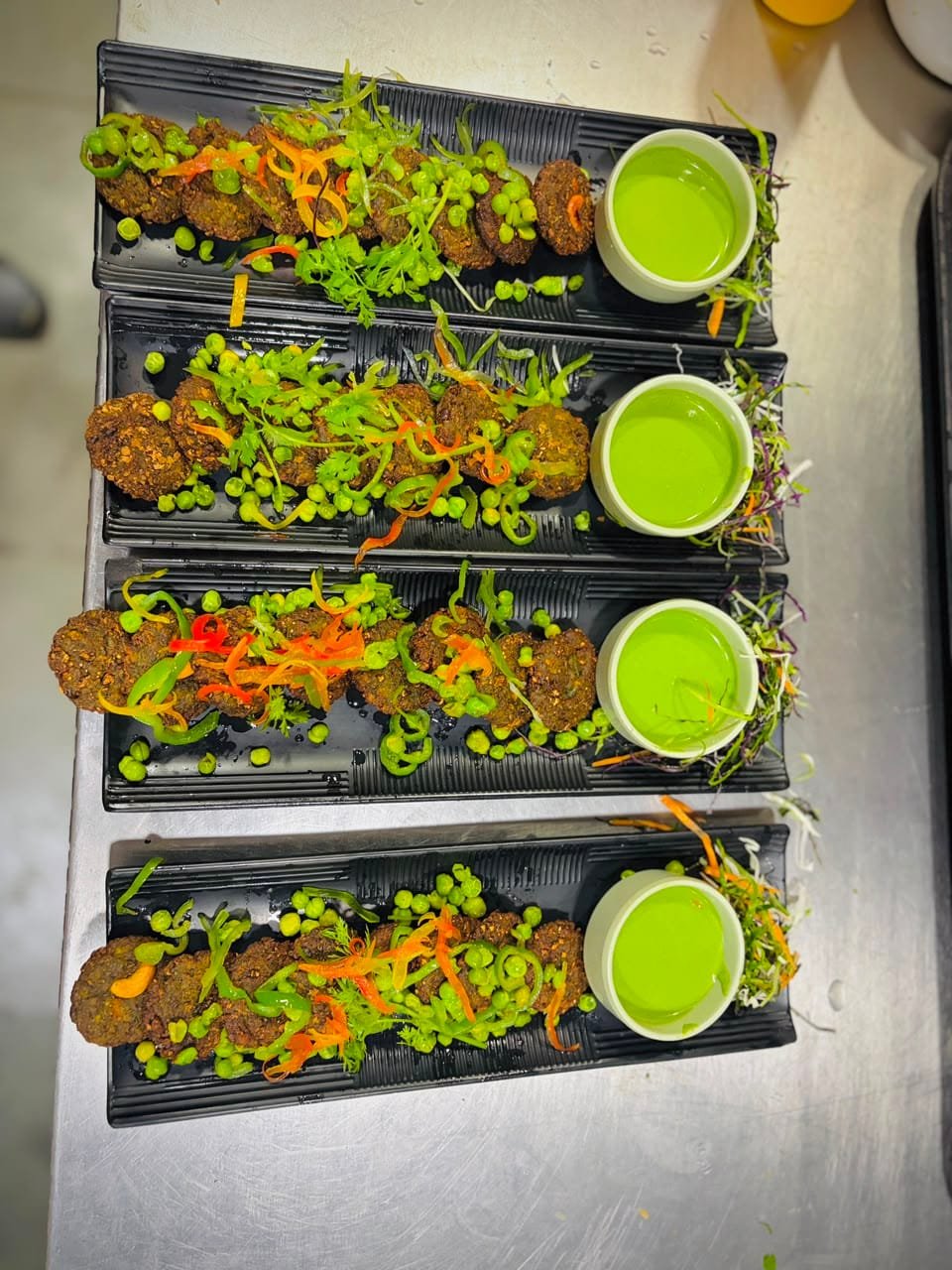 Cheese Broccoli Kabab as plated in the Krushnaleela White House kitchen