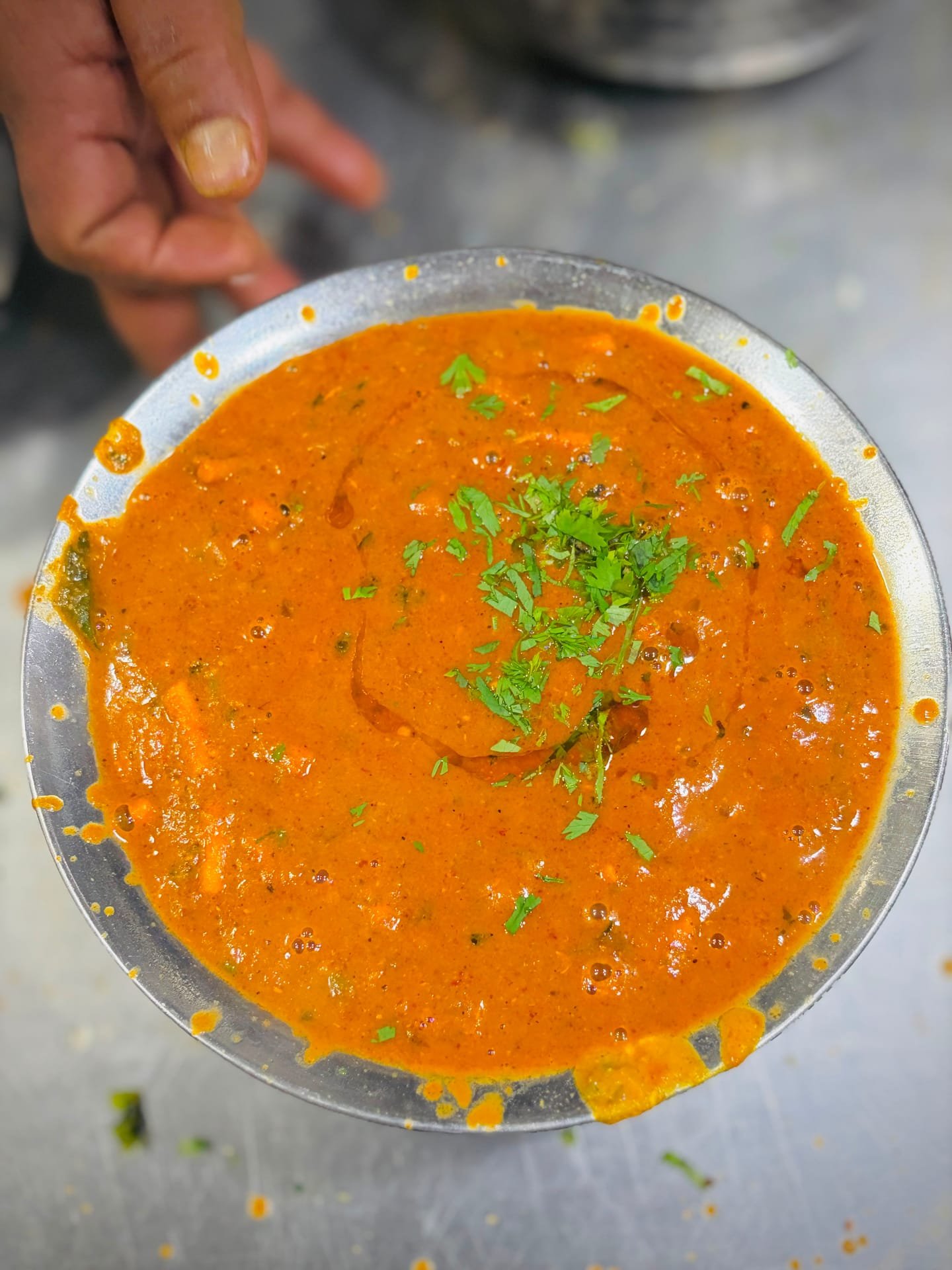 Green Peas Masala as plated in the Krushnaleela White House kitchen