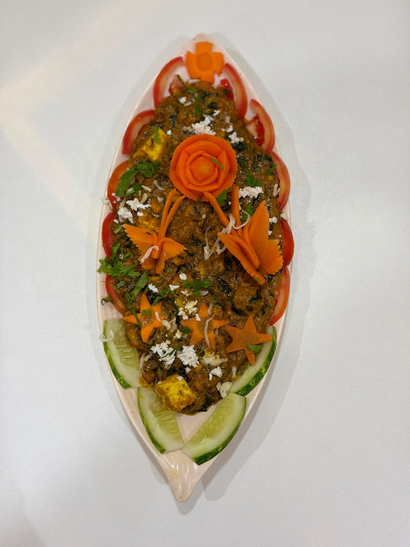 Paneer Tawa Kadai as plated in the Krushnaleela White House kitchen